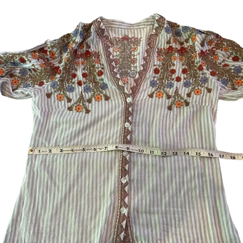Sundance Red and Brown Embellished Blouse - Picture 5 of 9
